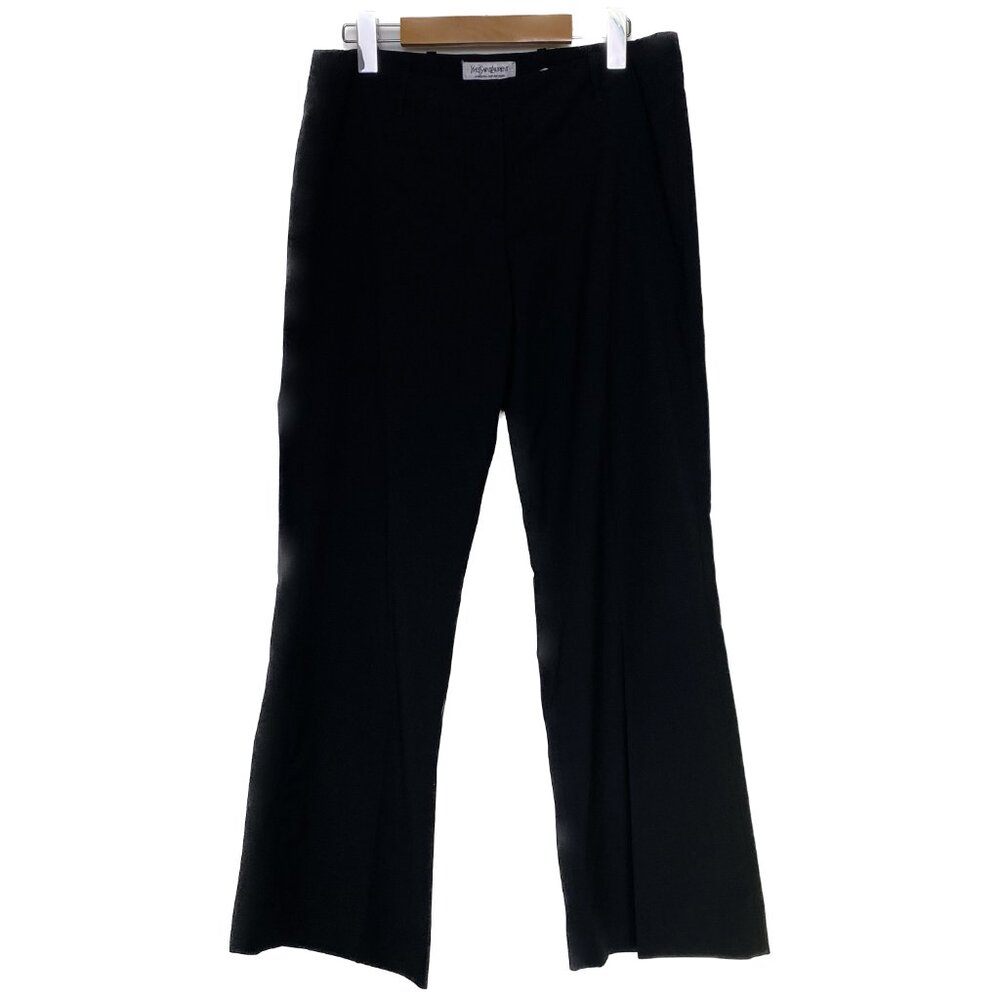 Vintage Yves Saint Laurent Pants Women US 6-8 Med Black Wool Italy 90s Uniform - Picture 1 of 14